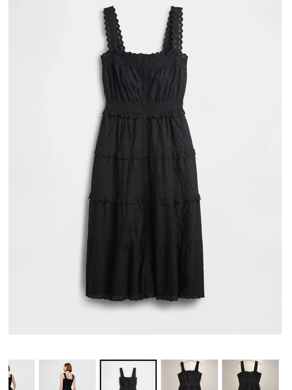 NWT Doen x Gap Eyelet Midi Dress Size Small 100% Cotton - Picture 3 of 3